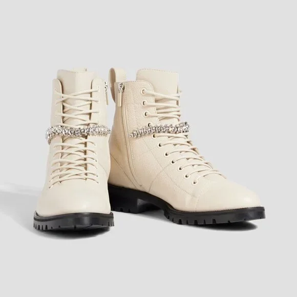 Jimmy Choo Cruz Crystal-Embellished Ankle Boots